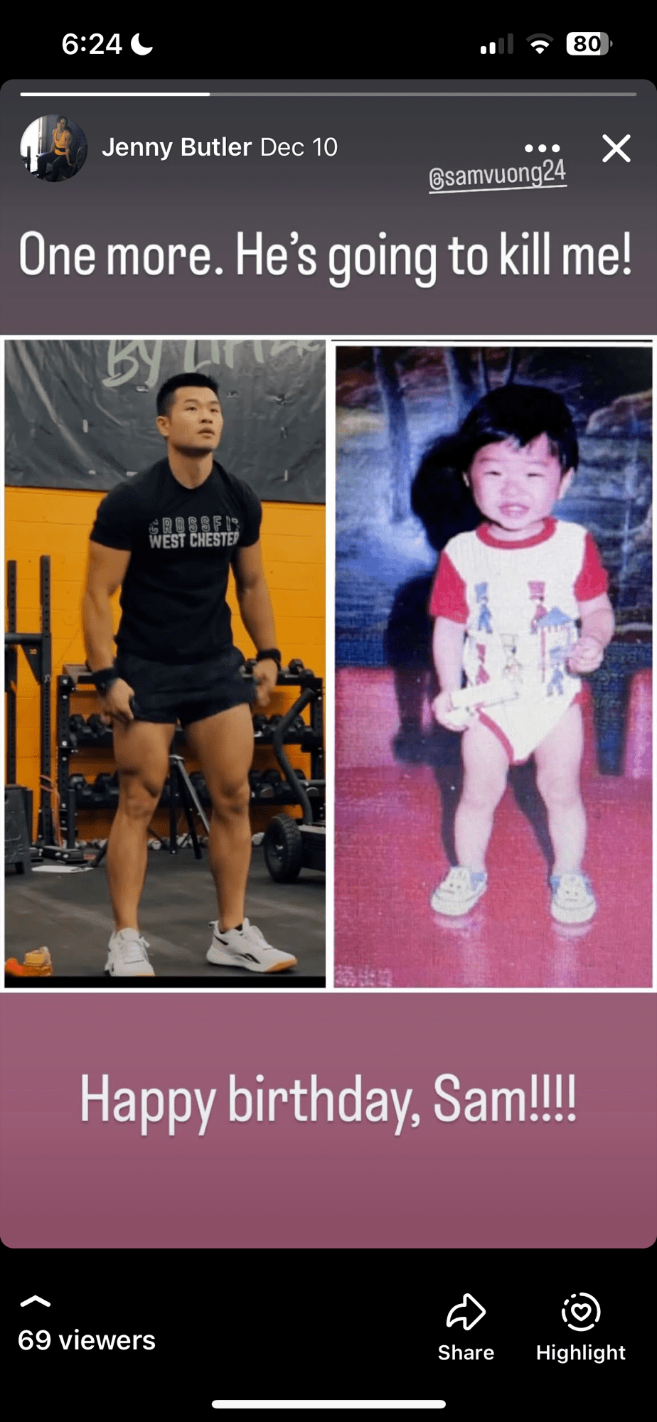 Sammy’s 37th birthday workout!&nbsp;12/13/25